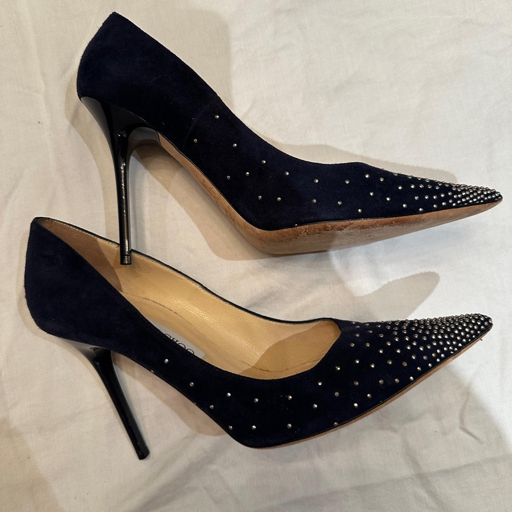 Jimmy Choo suede studded accent pump
